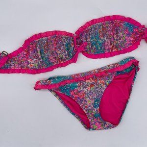 Victoria Secret Pink Ruffle Tube Top Bikini